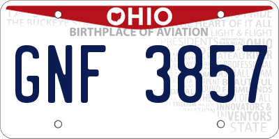 OH license plate GNF3857