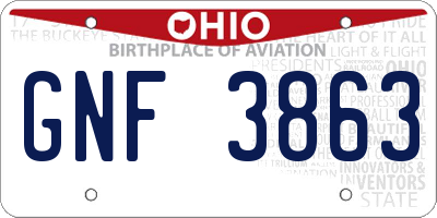 OH license plate GNF3863