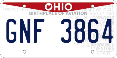 OH license plate GNF3864