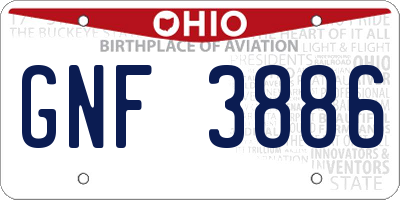 OH license plate GNF3886