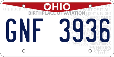 OH license plate GNF3936