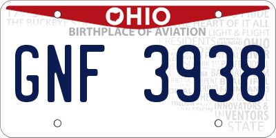 OH license plate GNF3938