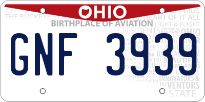 OH license plate GNF3939