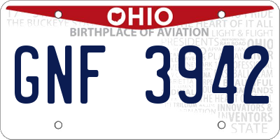 OH license plate GNF3942