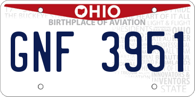 OH license plate GNF3951