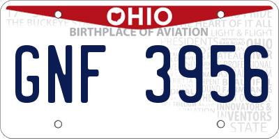 OH license plate GNF3956