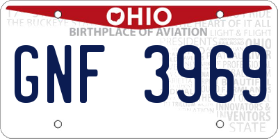 OH license plate GNF3969
