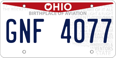 OH license plate GNF4077