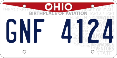 OH license plate GNF4124