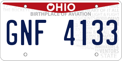 OH license plate GNF4133