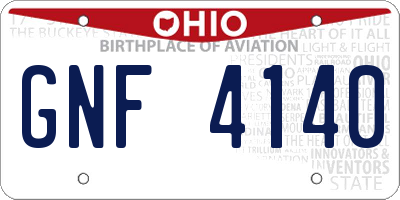 OH license plate GNF4140
