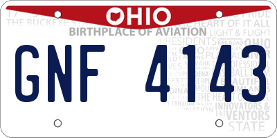 OH license plate GNF4143