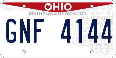 OH license plate GNF4144