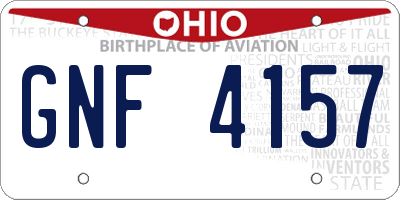 OH license plate GNF4157