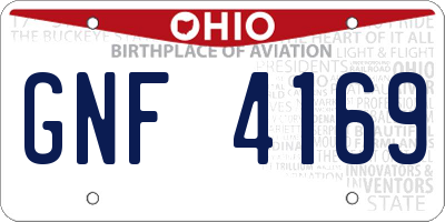 OH license plate GNF4169