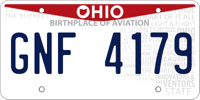 OH license plate GNF4179