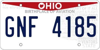 OH license plate GNF4185