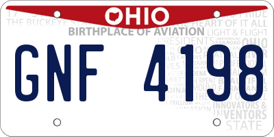 OH license plate GNF4198
