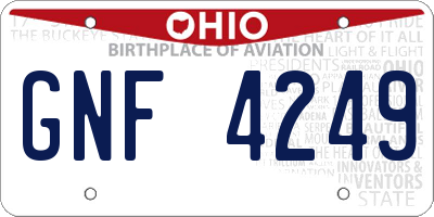 OH license plate GNF4249