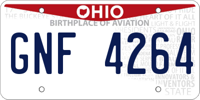 OH license plate GNF4264