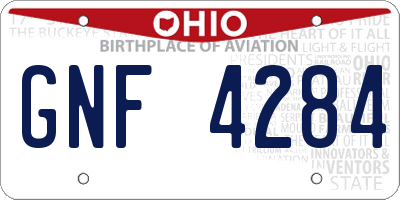OH license plate GNF4284