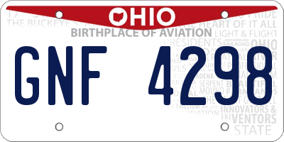 OH license plate GNF4298