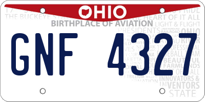 OH license plate GNF4327