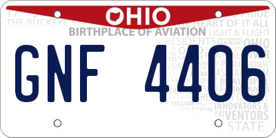OH license plate GNF4406