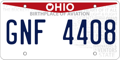 OH license plate GNF4408