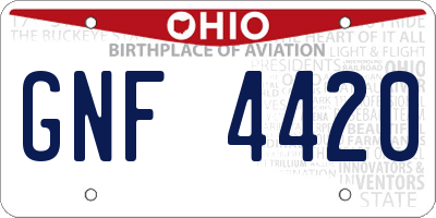 OH license plate GNF4420