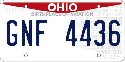 OH license plate GNF4436