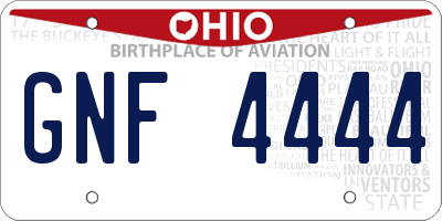 OH license plate GNF4444