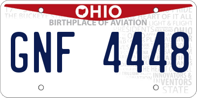 OH license plate GNF4448