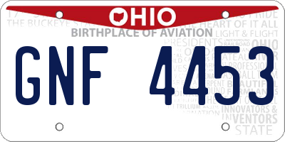 OH license plate GNF4453