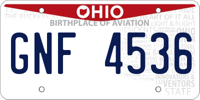 OH license plate GNF4536