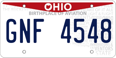 OH license plate GNF4548