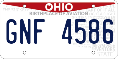 OH license plate GNF4586