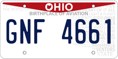 OH license plate GNF4661