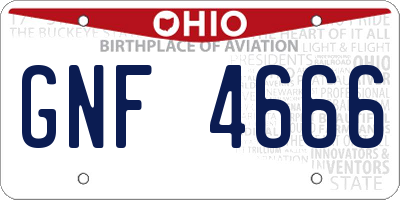 OH license plate GNF4666