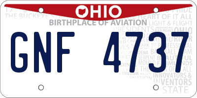 OH license plate GNF4737
