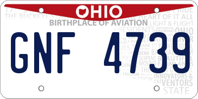 OH license plate GNF4739