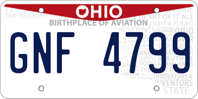OH license plate GNF4799