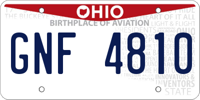 OH license plate GNF4810