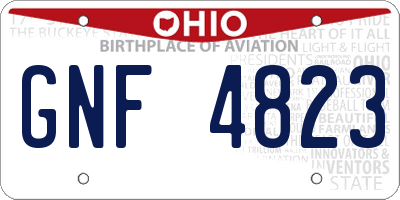 OH license plate GNF4823
