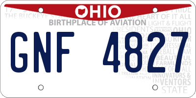 OH license plate GNF4827