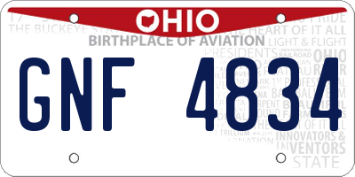 OH license plate GNF4834