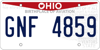 OH license plate GNF4859