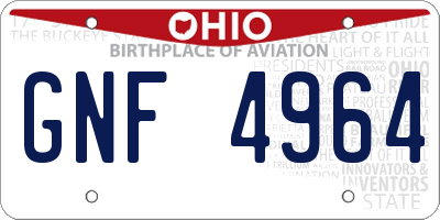 OH license plate GNF4964