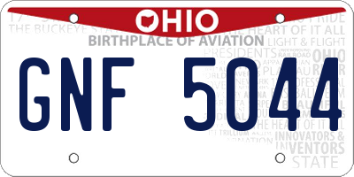 OH license plate GNF5044