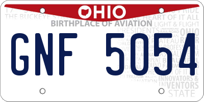 OH license plate GNF5054